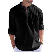 Bellstone Men's Cotton Blend Solid Regular (Kurta_Black_Xl)