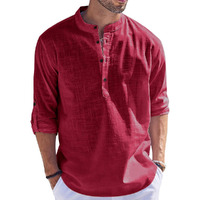 Bellstone Men's Cotton Blend Solid Regular Fit Kurta (Kurta1500_Single_Burgundy_S