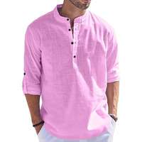 Bellstone Men's Cotton Blend Solid Regular Fit Kurta (Kurta1500_Single_Light Pink_L