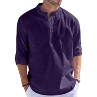 Bellstone Men's Cotton Blend Solid Regular Kurta Shirt(Kurta1500_Single_Purple_M