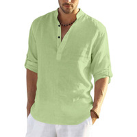 Bellstone Men's Cotton Blend Solid Regular Shirt (Kurta800_Light Green_M