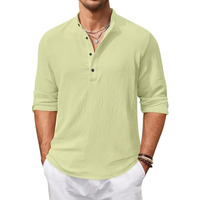 Bellstone Men's Cotton Blend Regular Shirt (Kurta1601_Light Yellow_L