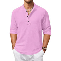 Bellstone Men's Cotton Blend Regular Shirt (Kurta1601_Pink_L
