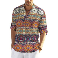 Bellstone Men's Polycotton Regular Regular Fit Kurta (Kurta1400_Yellow Print_Xl