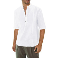 Be Active Men's Linen Blend Solid Regular Shirt (Cpl0149_White