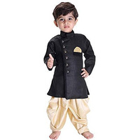 Jbn Creation Boys' Cotton Blend Sherwani And Dhoti Pant Set_Vasbsw120Go_14