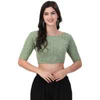 Oomph! Traditional Cotton Schiffli Fabric Blouse For Women |Elbow Length Sleeves | Wedding & Festival Wear | Comfortable & Trendy Ethnic Wear | Readymade Blouse For Saree & Lehenga