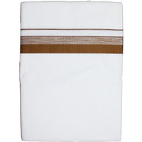 Prakasam Cotton Mens White Single Poly Cotton Dhoti With Fancy Border (1.28X2.00 Mtrs) (Gold Star) (Brown)