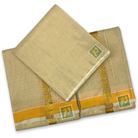 Prakasam Cotton Tissue Jari Wedding Set (Dhoti, Towel & Unstitched Shirting Fabric Set 3 In 1)- Dhoti 1.28X3.60Mtrs,Towel 1.28X1.80Mtrs & 44 Inches X 2.00 Mtrs Shirting Fabric Set