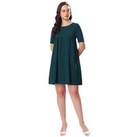 Purvaja Womens Fit & Flare Mini Dress (Bely-082_Green_X-Large)