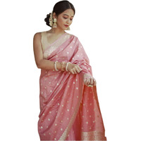 Flosive Women's Cotton Saree With Blouse Piece (Candle Light Peach)