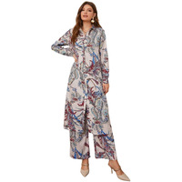 Dhruvi Trendz Womens Rayon Co-Ord Set Regular Fit Dress (Dt-W1716&Tr812_Off White_L)