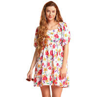 Greciilooks Womens Rayon A-Line Regular Fit Dress (Multicolour, Small)