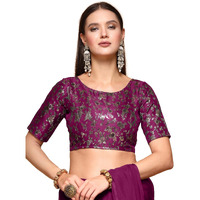 Oomph! Readymade Blouse For Women, Brocade, Boat Neck, Rbbl523