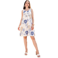 Purvaja Womens Tank Above Knee Length Dress (Wini-056-Magic_Off White_Xx-Large)