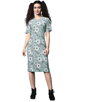 Purvaja Womens Bodycon Knee Length Dress (Wini-033-Peony_Green_Small)