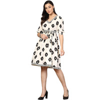 Stylum Women's Boho Printed Rayon Dress (Drsblackboho36_Black, S)