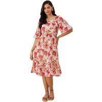 Rare Women's Regular Fit Dress (Ep7532D_Pink L)