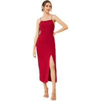 Rare Women's Spandex A-Line Midi Dress (Ep8006C_Red_L)