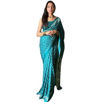 Shiv Textiles Womens Pure Cottoncasual Wear Saree (Smc-St-09-Turquoise)