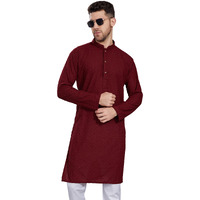 Divisive Men's Thread Embroidered Cotton Blend Only Slim Fit Kurta (Dkrt784_Xxl_Maroon)