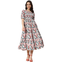 Kzully Women's Crepe A-Line Midi Dress (1001-Nv-White-Xs_White