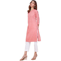 Fabindia Women's Cotton Solid Slim Kurta (1037273Pink_Pink