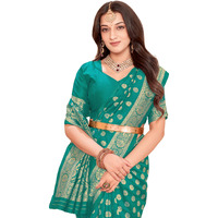 Glory Sarees Womens Banarasi Silk Saree With Blouse Piece (Kalamkarisaree_Rama)