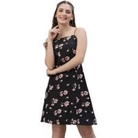 Oomph! Women's Western & Fusion Wear Dresses For Women, Black - Md490