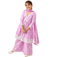Pspeaches Girl's Cotton Kurta & Palazzo (Ks-Purplekhaddi-14-15Y_Purple