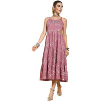 Stylum Women's Floral Printed Rayon Tiered Dress (Drsmauvebolly34_Mauve, Xs)