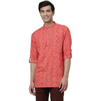 Fabindia Men's Cotton Slim Kurta (20074721_Red
