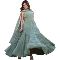 Fashion Basket Pink Georgette Anarkali Kurta For Women