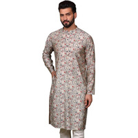 Kisah Men Multicolor Kurta, Cotton, Full Sleaves, Knee Length, Straight, Regular Fit, Mandarin Collar Ethnic Wear (36)