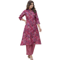 Lookmark Kurta Set: A Melody Of Prints And Patterns: Step Into Style With Our Stunning Collection Of Printed Kurtis, Pants, And Dupattas! (Az-Lm-P4-Ks2125-Xl) Maroon