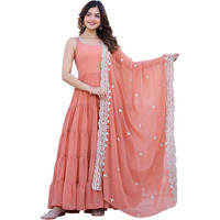 Fashion Basket Georgette Anarkali Dress For Women Peach