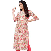 Sanisa Women's Crepe Regular Fit Kurta (366Kn106- Peach_Xl)