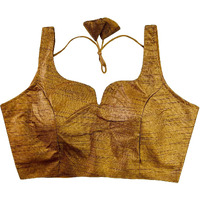 Pujia Mills Women's Heavy Phantom Silk Bollywood Style Sleeveless Trendy Blouse(Veda) (Copper, 38)