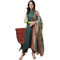 Varanga Ksut Women Black & Red Ethnic Motifs Printed Kurta Kurta Bottom Set Dupatta Set