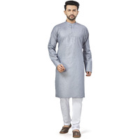 Be Active Men's Cotton Solid Regular Fit Kurta (Rfsk0001 13-1- Metallic_Xxl)