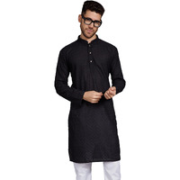 Divisive Men's Thread Embroidered Cotton Blend Only Slim Fit Kurta (Dkrt781_Xxl_Black)
