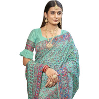 Glory Sarees Women's Kashmiri Pashmina Silk Woven Saree With Blouse Piece (Heritage_Silk110_Rama)