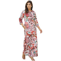 Greciilooks Rayon Printed Classic Women Co-Ord Set (Gl-W2164&Tr1130_Red