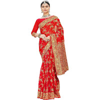 Glory Sarees Womens Banarasi Silk Saree With Blouse Piece (Premium_Silk105_Red)