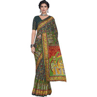 Glory Sarees Womens Cotto Silk Saree With Blouse Piece (Shubh101_Darkgreen)