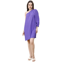 Purvaja Womens A-Line Above Knee Length Dress (Pixi-011-Violete_Purple_Small)