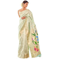 Satrani Women's Art Silk Paithani Jacquard Saree With Unstitched Blouse Piece (3474S5975N_Mint Green & Golden)