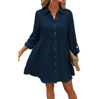 Tadkee Women's Polyester Classic Above The Knee Casual Dress (Fn-Pop-Dress-131-Teal-M_Teal