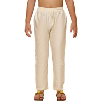 Kisah Kid's Ethnic Wear Solid Straight Fit Off White Churidar (11-12Y)