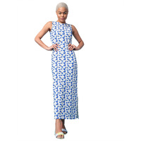 Purvaja Womens Bodycon Maxi Length Dress (Wini-109-Fly_White_Large)